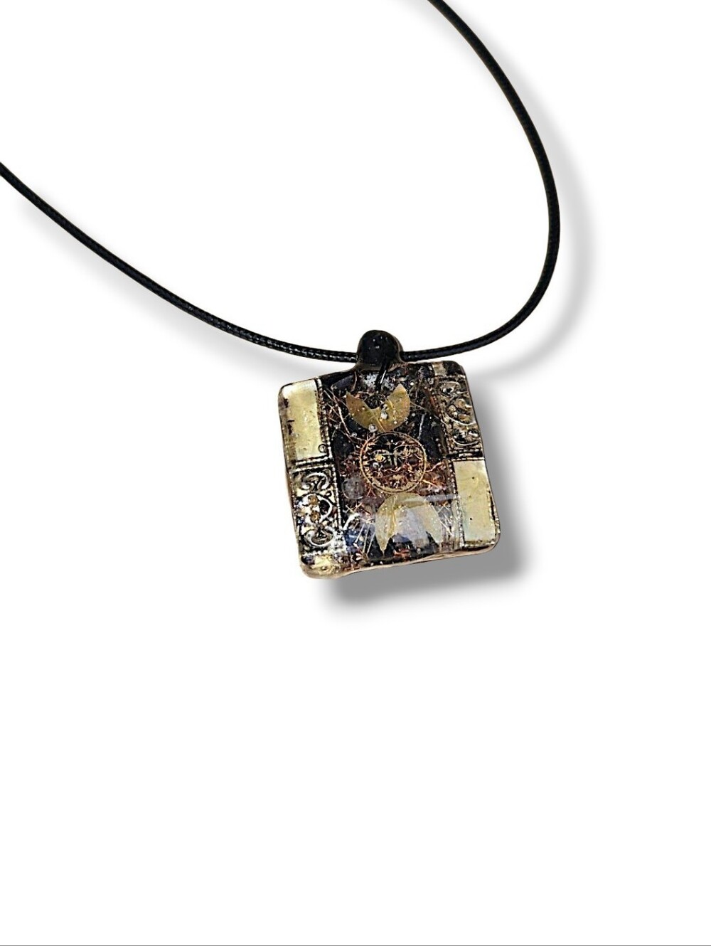 Orgonite Moon Phase Pendant Necklace EMF Protection